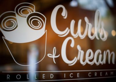 Curls & Cream Logo - Glass